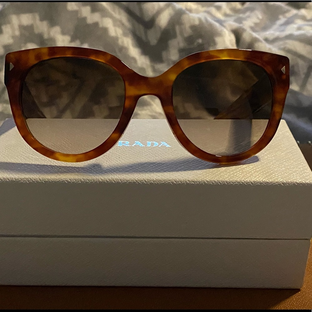Tortoise Shell Prada Sunglasses With Case - image 1